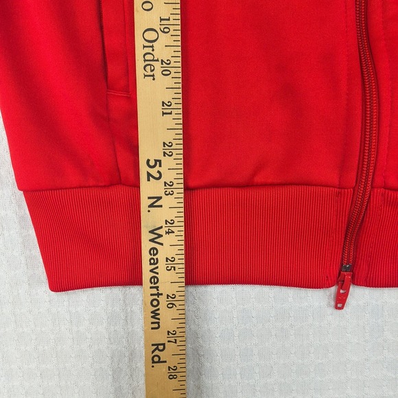 Adidas Track Jacket Red White 3 Stripes Full Zip Athletic Mens Adult Small 39" - Picture 6 of 11